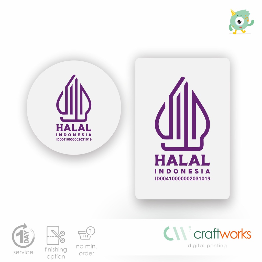 AKRILIK LOGO HALAL - AKRILIK PUTIH PRINT UV 3 MM