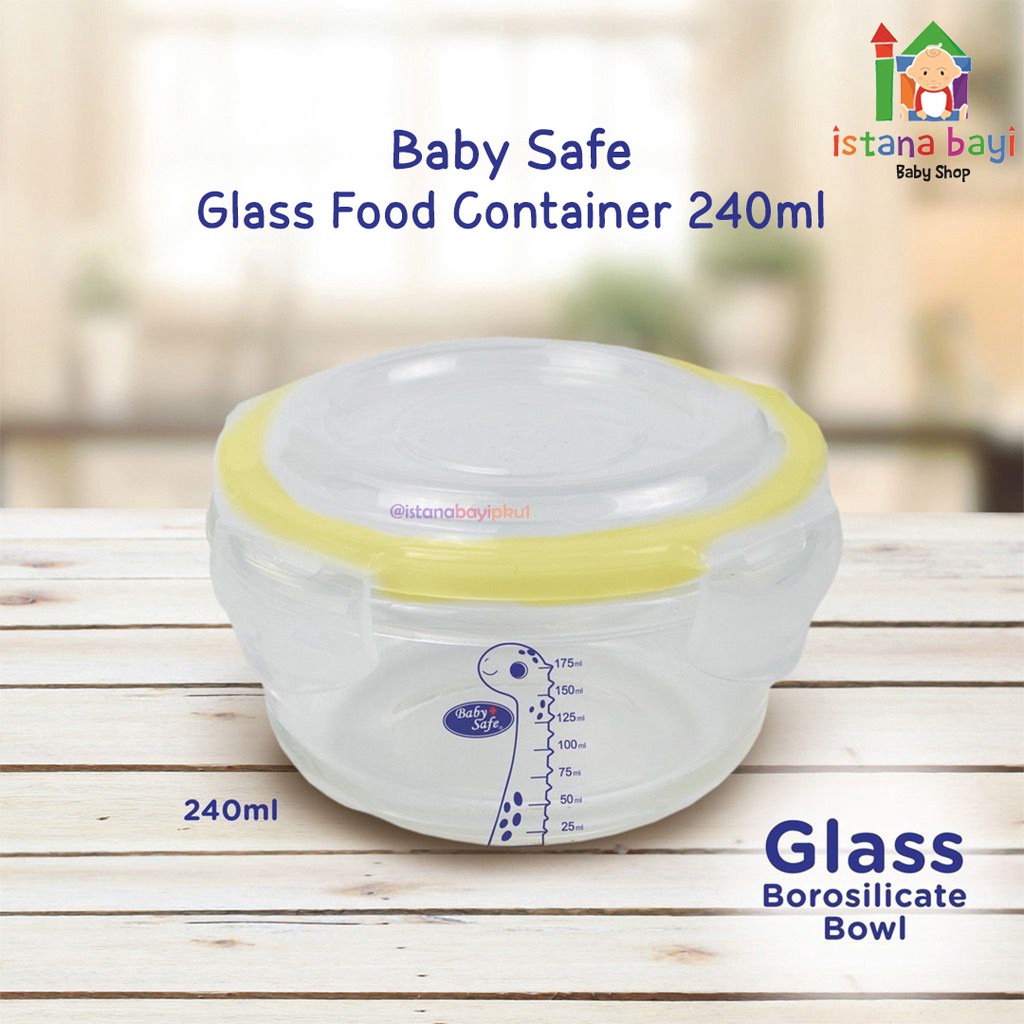 Baby Safe Glass Container 240ML FC008/Tempat Makan Bayi