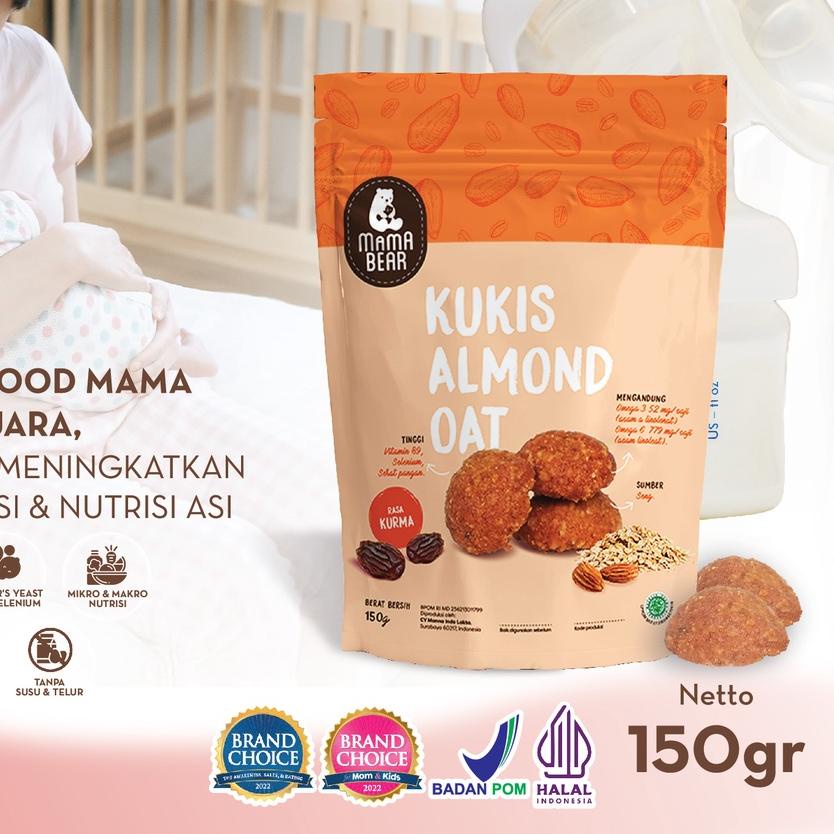 

Diskon⚡️-MamaBear Kukis Almond Oat rasa Kurma - Dairy Free | Pelancar ASI | ASI Booster