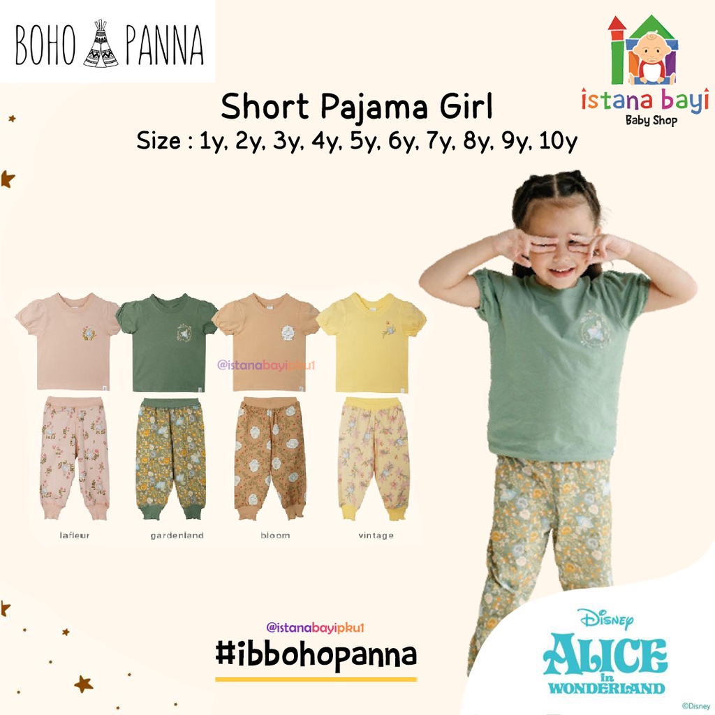 BOHOPANNA SHORT PAJAMA GIRL- PIYAMA ANAK 1-10 TAHUN