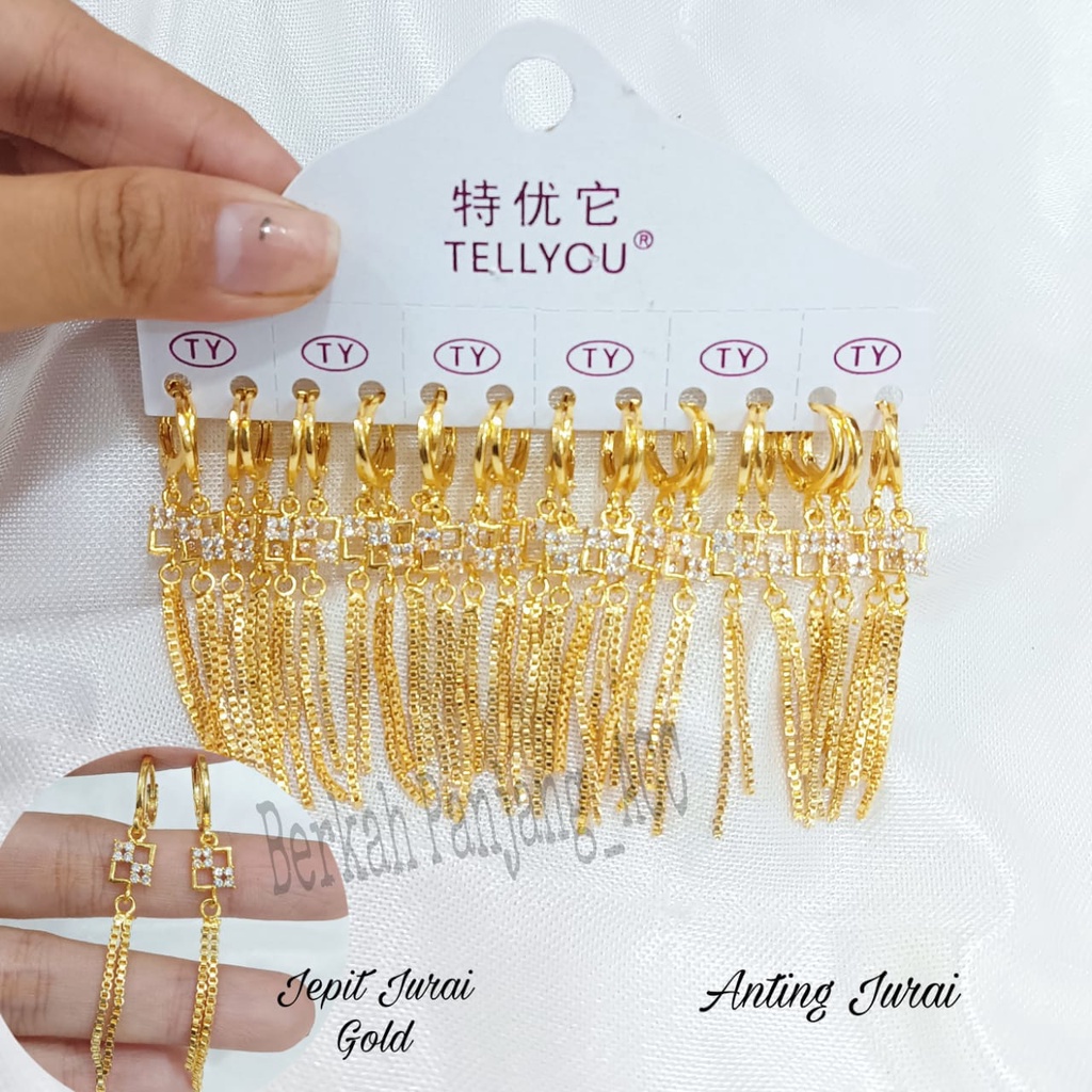 COD 12 PASANG/CHAR ANTING JURAI  ITALI MOTIF PERMATA DEWASA FASHIONABLE   perhiasan super berkelas fashion korea anti karat dan anti luntur