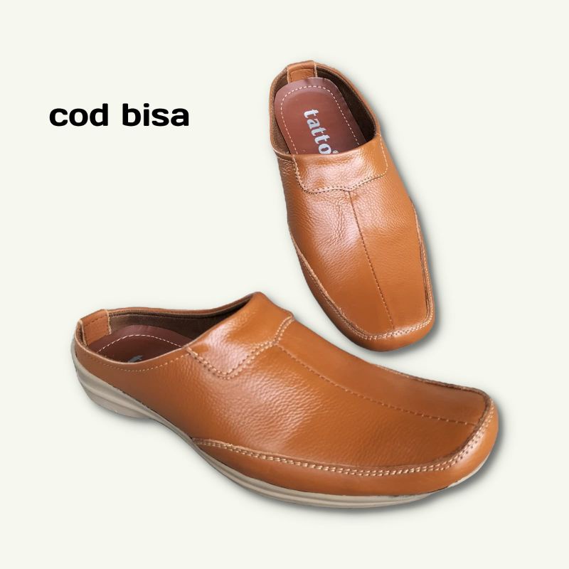 selop pria kulit/ sepatu sandal kulit/ sepatu bustong/ sandal sepatu pria kulit/ COD bayar ditempat