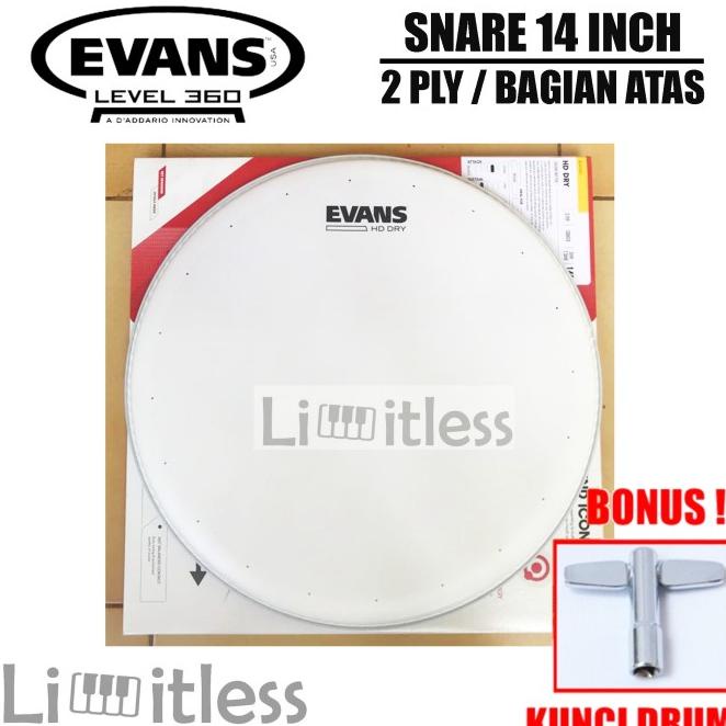 Head Drum Evans Snare 14 Inch Hd Dry