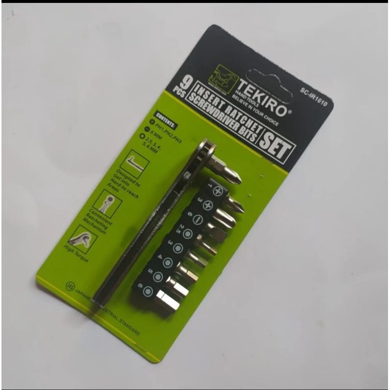 obeng rachet tipe 9 pcs - obeng rachet tekiro