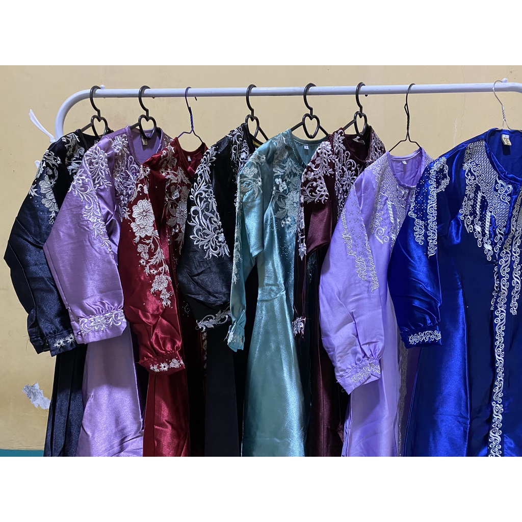 GAMIS ANAK SATIN KRISTAL MOTIF RANDOM