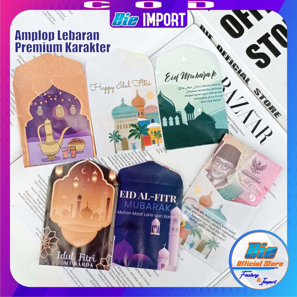 Amplop Lebaran Islami Karakter 10 Pcs Premium Bahan Glosy Tebal Best Seller