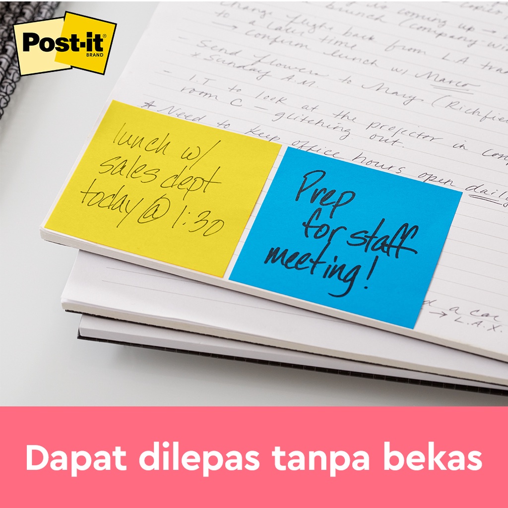 3M™ Post-it® Original Sticky Notes Floral Fantasy, 654-5UC, Menempel berulah kali pada kertas, 1 pak/5 pad, 76x76 mm, Untuk penanda dan pengingat