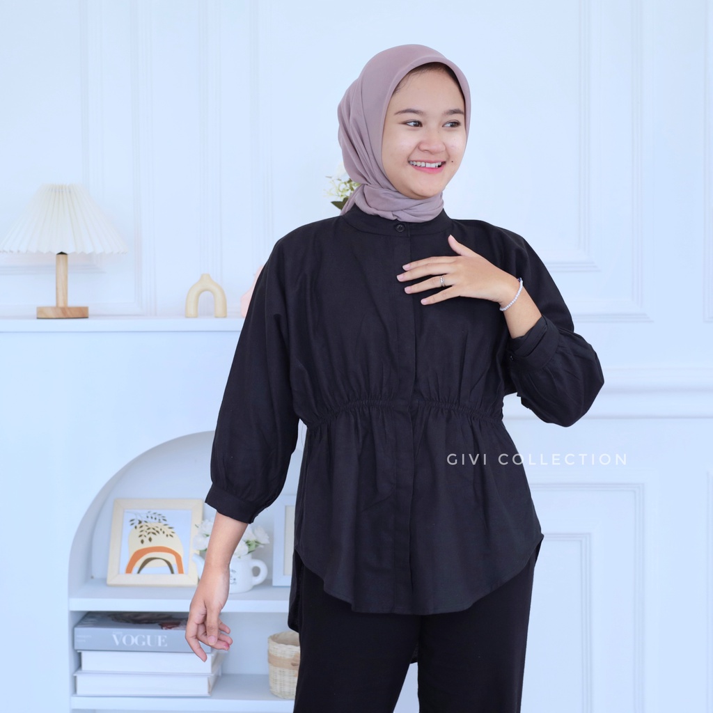 ALYA SHIRT | Kemeja Wanita linen premium | Atasan Wanita Oversize