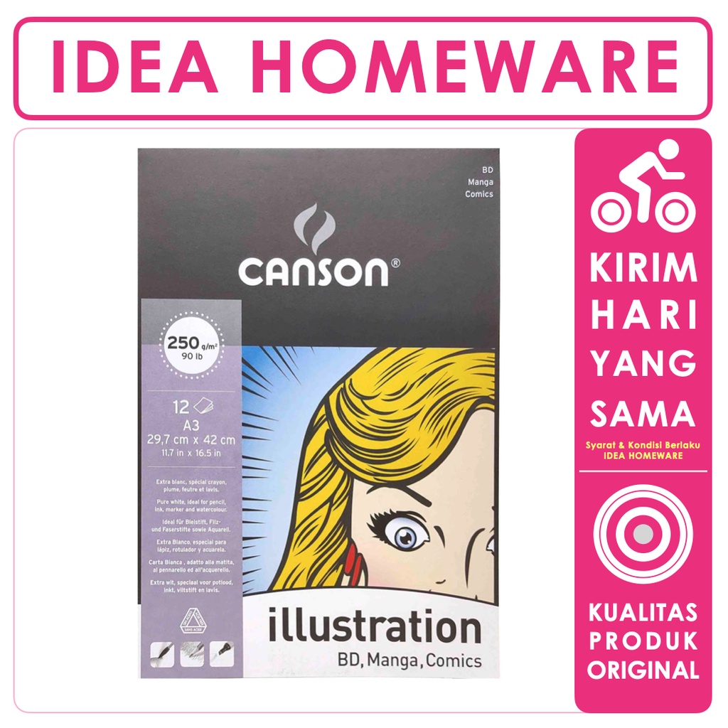 

Sketchbook / Kertas Gambar Lukis Canson Illustration A3 200387201
