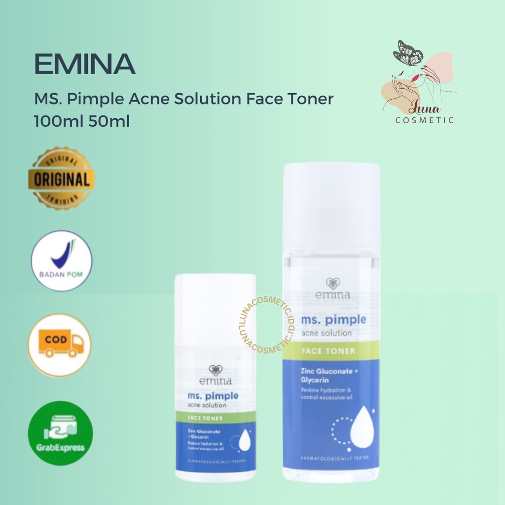 Emina Ms. Pimple Acne Solution Face Toner - Toner Wajah Melembabkan Kulit Berjerawat