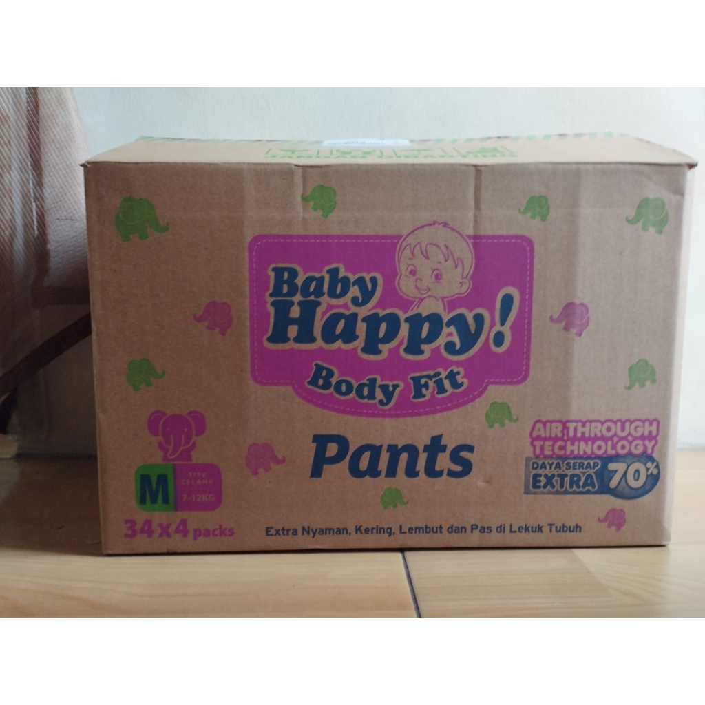 PAMPERS / POPOK BABY HAPPY 1 DUS / KARTON ISI 4 UKURAN M