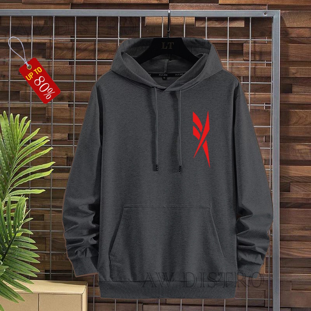 COD Promo Termurah Sweater Hoodie Modern LOREK Text Merah Premium Quality