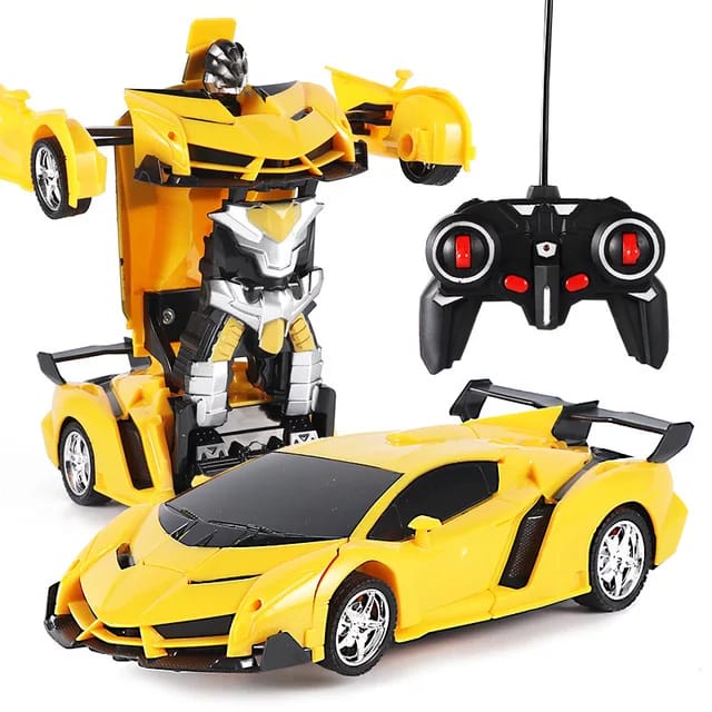 mobil remote control transformer mobil RC jadi robot 1:18 baterai cas