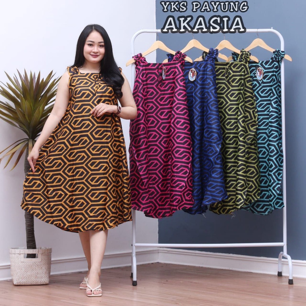 DASTER YUKENSI PAYUNG  RAYON MOTIF BATIK STANDART PRINT TIEDY RANTING GEBYAR BELLA SALUR RAINBOW BAH