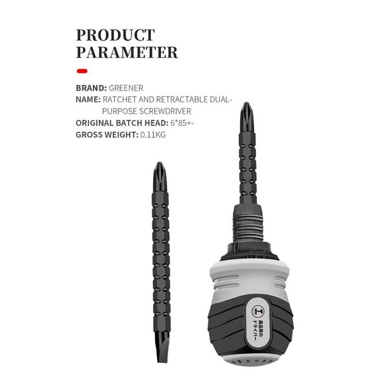 GREENERY Obeng Ratchet Screwdriver Household Repair Tools - GR4