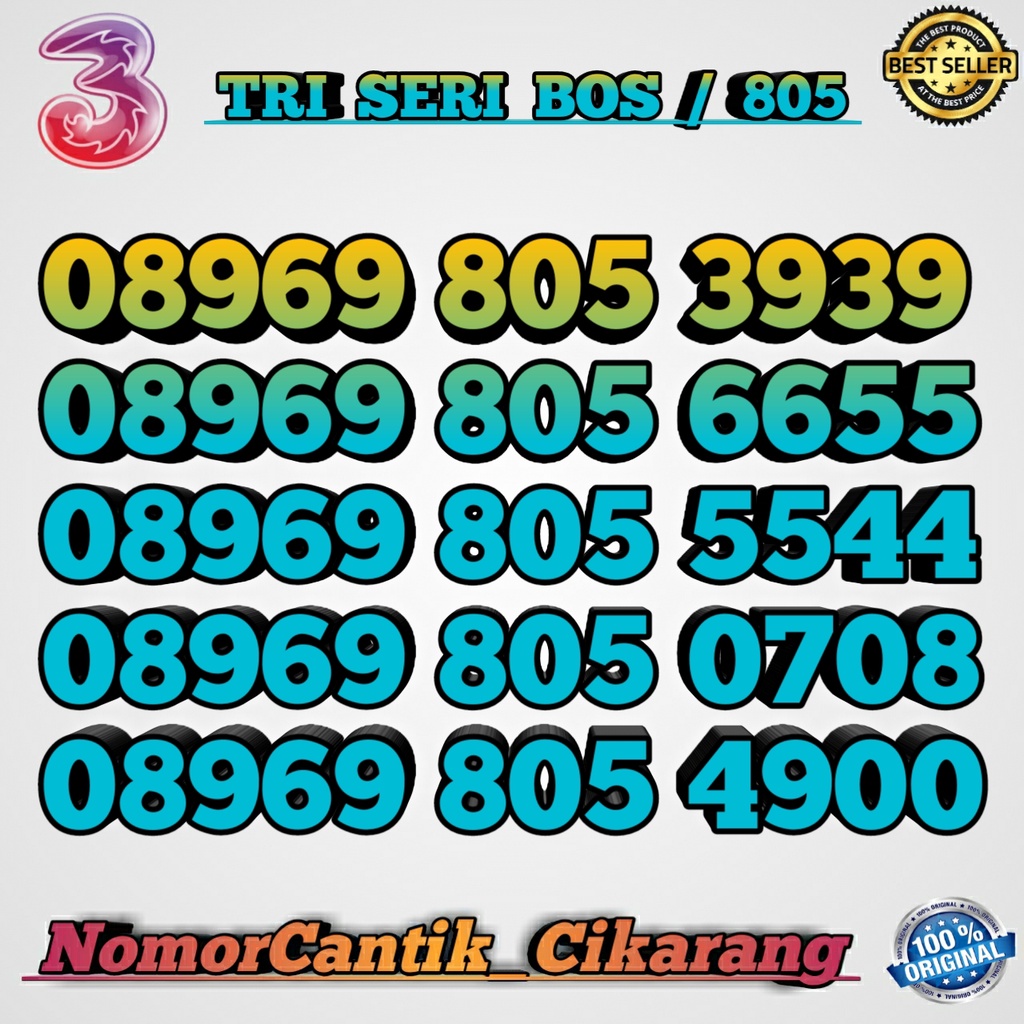 NOMOR CANTIK TRI 12 DIGIT SERI BOS / NOMOR CANTIK TRI SERI ABAB AABB 3939 6655 5544 0708 4900