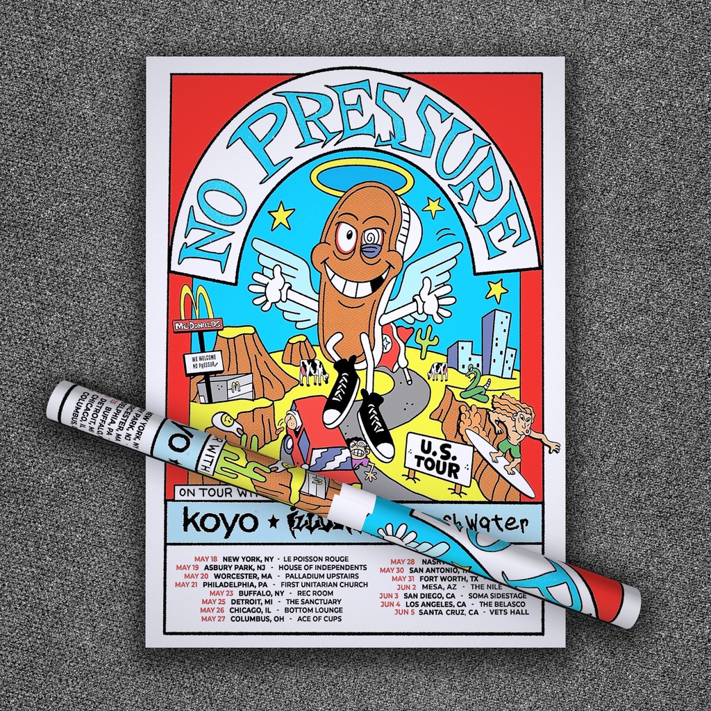 POSTER Band NO PRESSURE US Tour 2023 With KOYO / ILLUSION / FLESHWATER (KUALITAS GAMBAR HD) Ukuran A