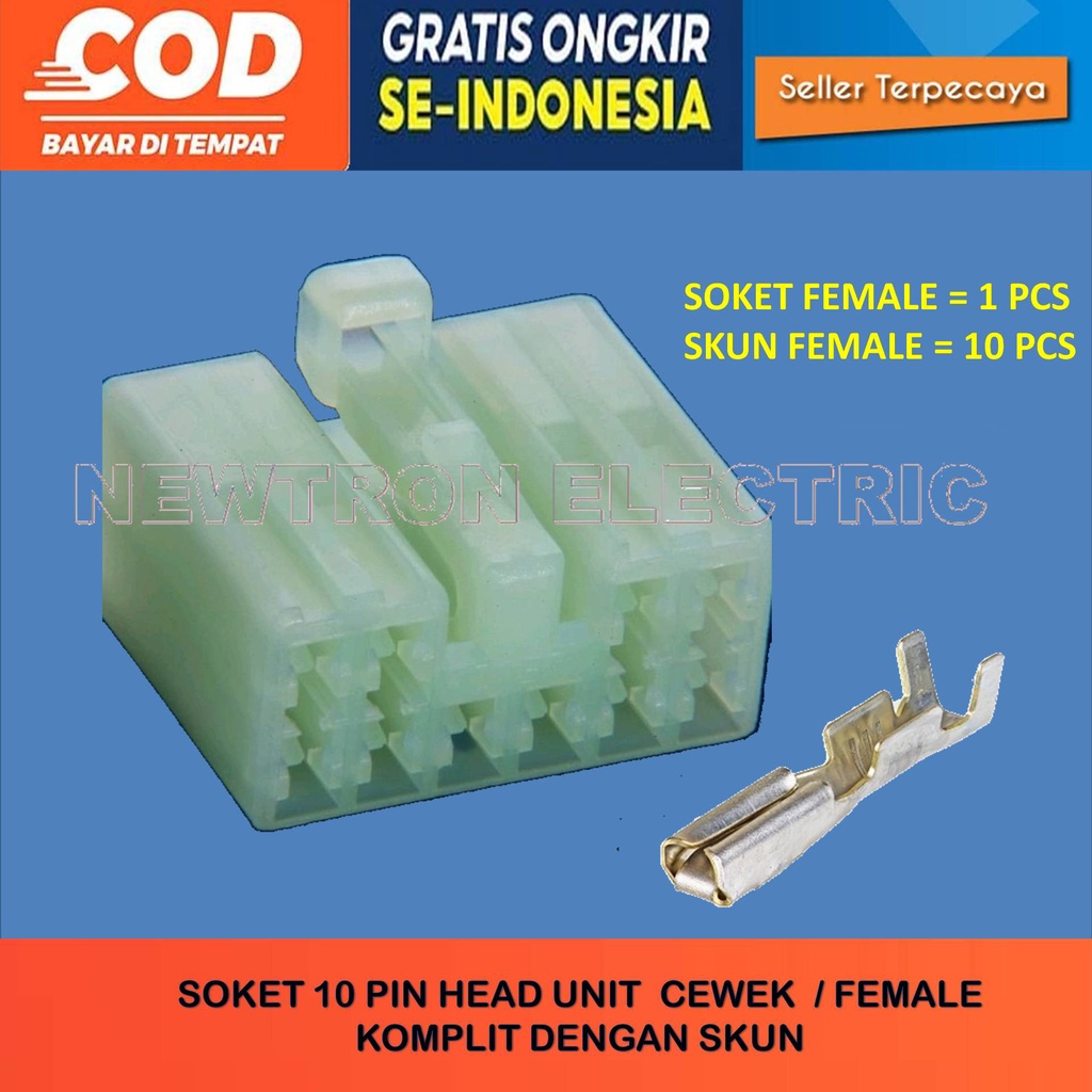 SOKET 10 PIN SOKET HU 10 PIN SOKET MOBIL 10 PIN SOKET TAPE MOBIL 10 PIN FEMALE