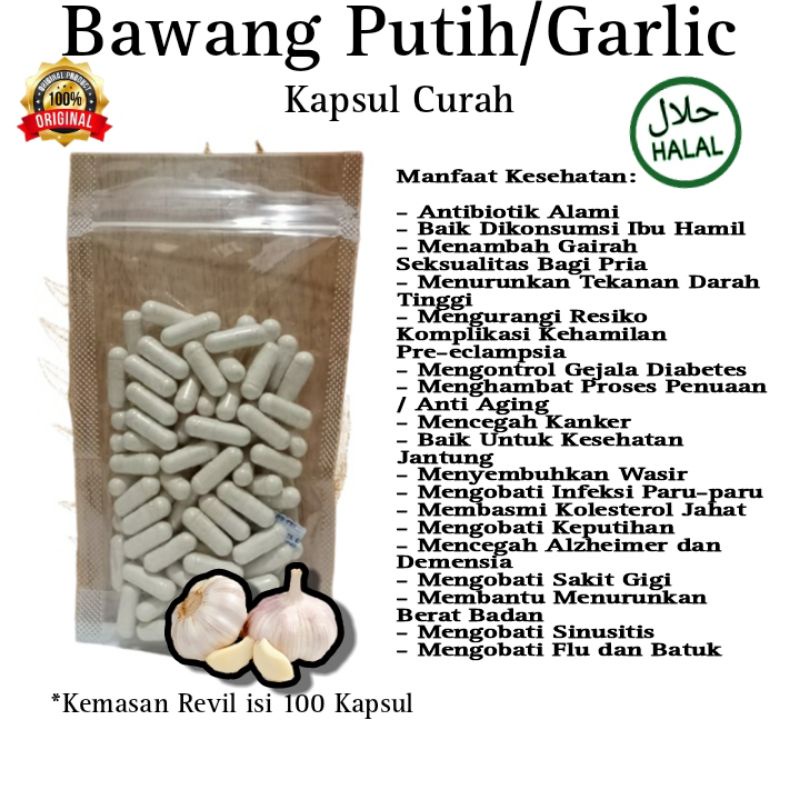 

Bawang Putih / Garlic Kapsul Herbal Antibiotik Alami dan Pernafasan