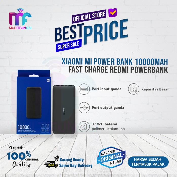 XIAOMI MI POWER BANK 10000MAH FAST CHARGE REDMI POWERBANK 10000 MAH