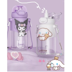 SANRIO KARET LOGO BOTOL MINUM SEDOTAN ANAK 600ML KARAKTER ANIMAL BAHAN TRITAN BPA FREE DM2122