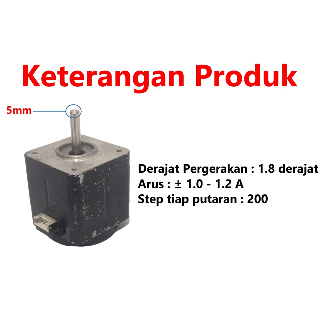 [[HAEBOT] Nema 17 Mikro Stepper Motor 42mm 38mm CNC 3D Printer Axis Mekanik 1.1A Dinamo Induksi Mesin Router Engraver Laser Slider Kuat Stepping Drawing