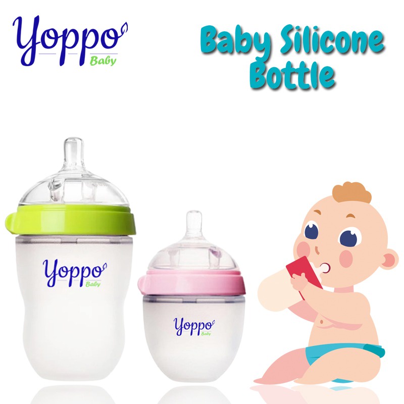 Yoppo Baby Botol susu Silikon / Botol susu bayi Silikon BPA free