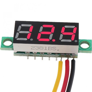 [HAEBOT] Voltmeter Digital DC 0-100 V 0.28 inch Merah Mini Tegangan Pengukur Tester Volt Avometer Voltage Power 0 28 in Ammeter LED 3 Kabel Elektronika Module Alat Ukur Listrik