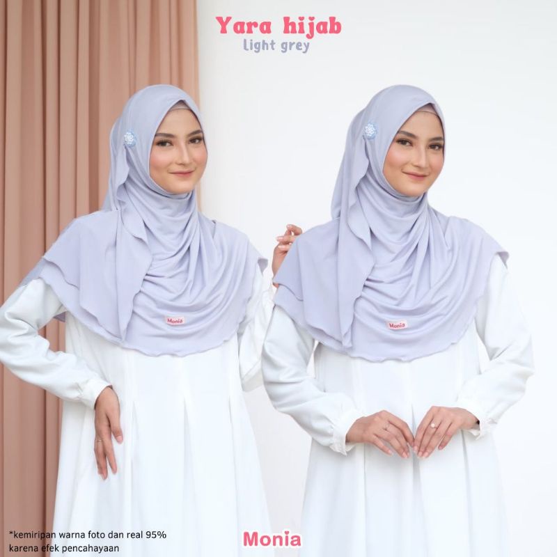 Monia Yara Hijab Light Grey  MLXL| hijab terlaris