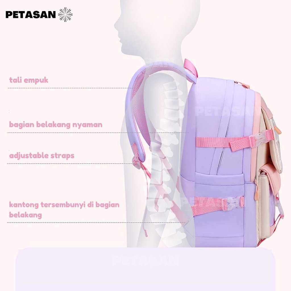 PTS - Tas Ransel Anak Sekolah - Tas Anak Ransel Sekolah SD ABG Korea rabbit BONEKA  - TAS BONEKA HAPPY ME