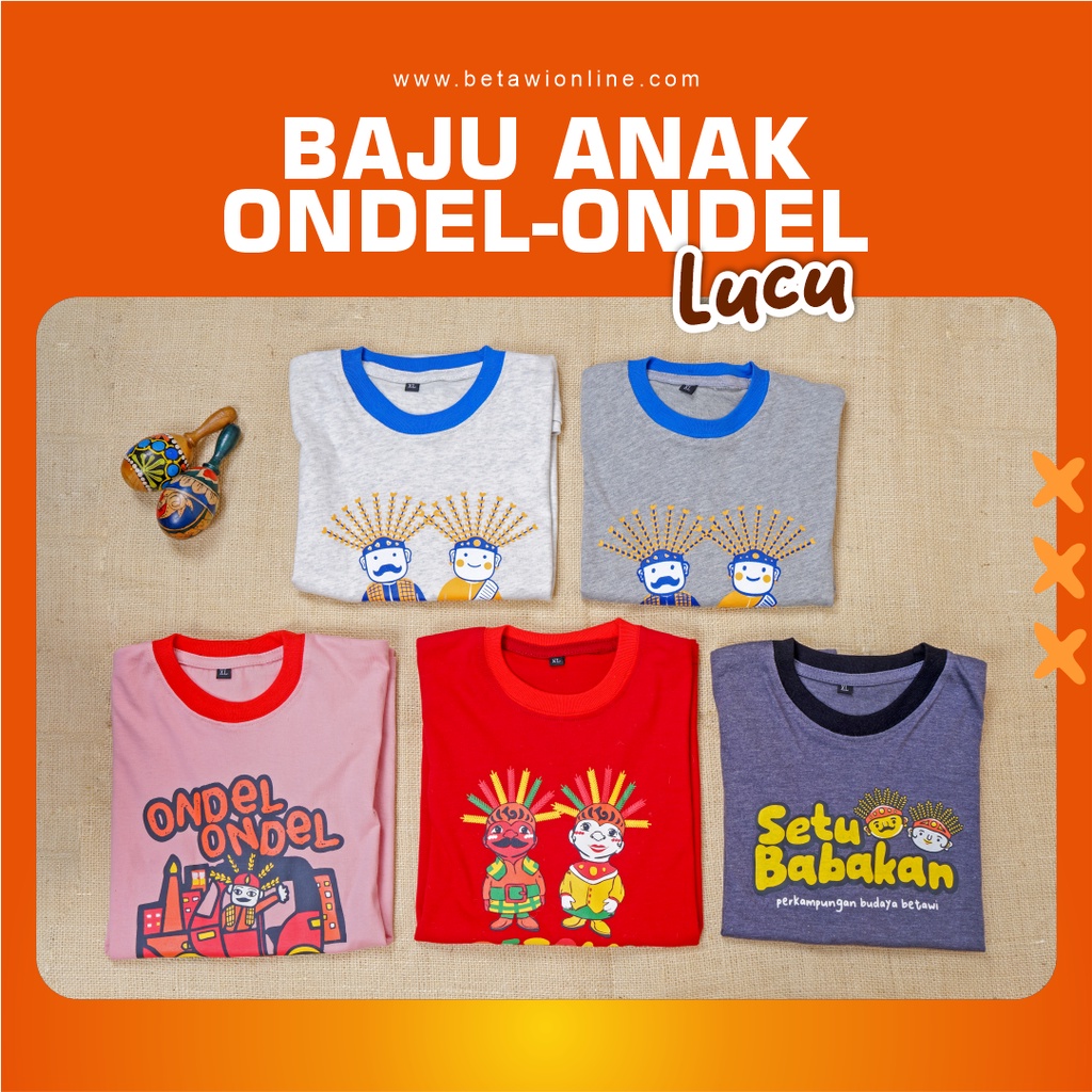 Kaos motif Bajay Ondel Ondel / Kaos Anak Motif Ondel