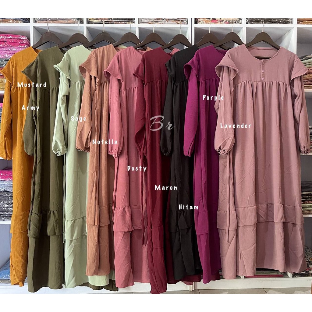 BAJU GAMIS DRESS WANITA MUSLIM KALLA BAHAN CRINCLE TERBARU - GAMIS JUMBO LD 120 KEKINIAN CRINKLE AIRFLOW PREMIUM