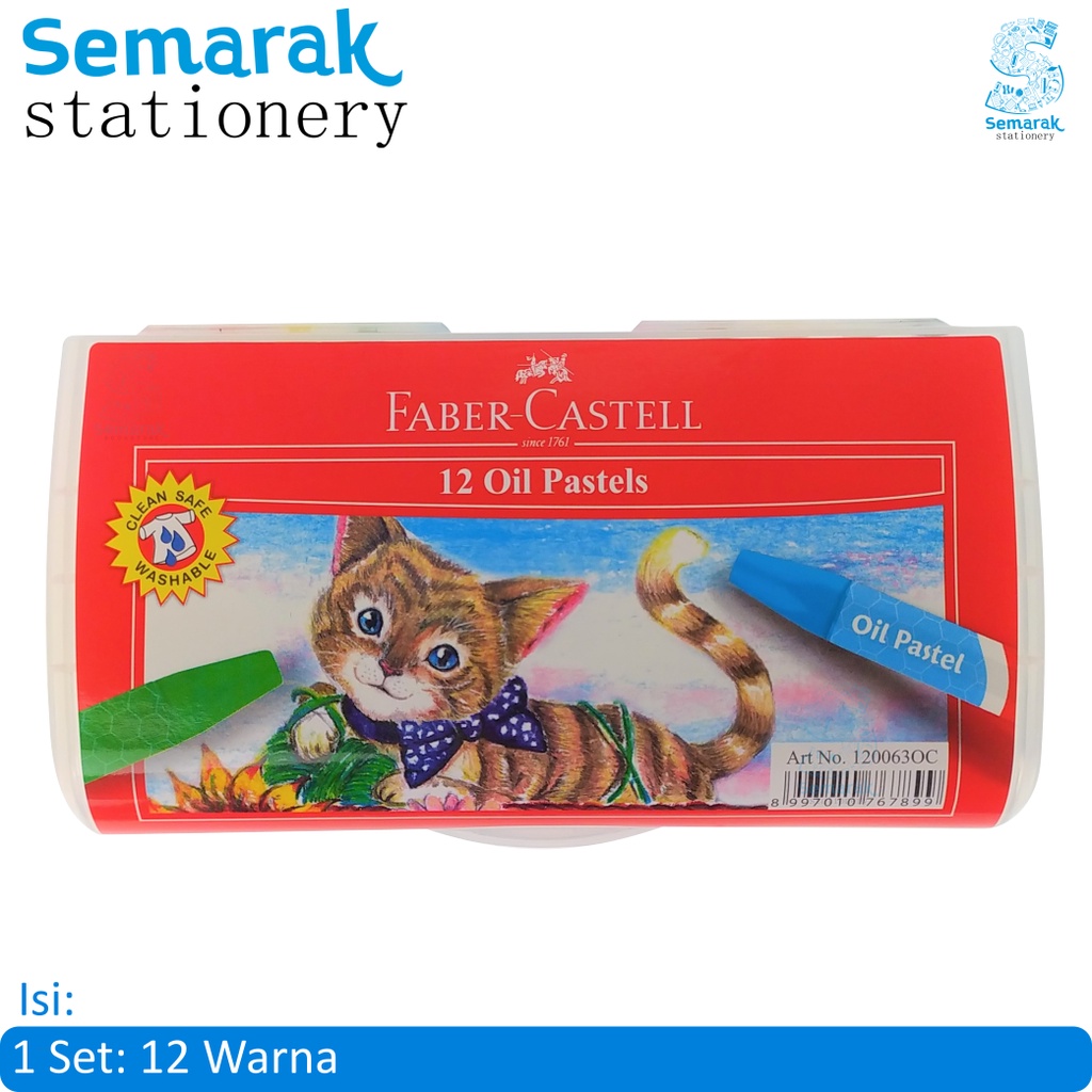 

Krayon Aman Bagi Anak Faber Castell Oil Pastel - Set 12 Warna