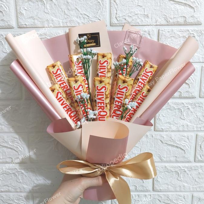 Snack Bouquet Coklat Silverqueen 28gr / Bucket Buket Bunga Cokelat
