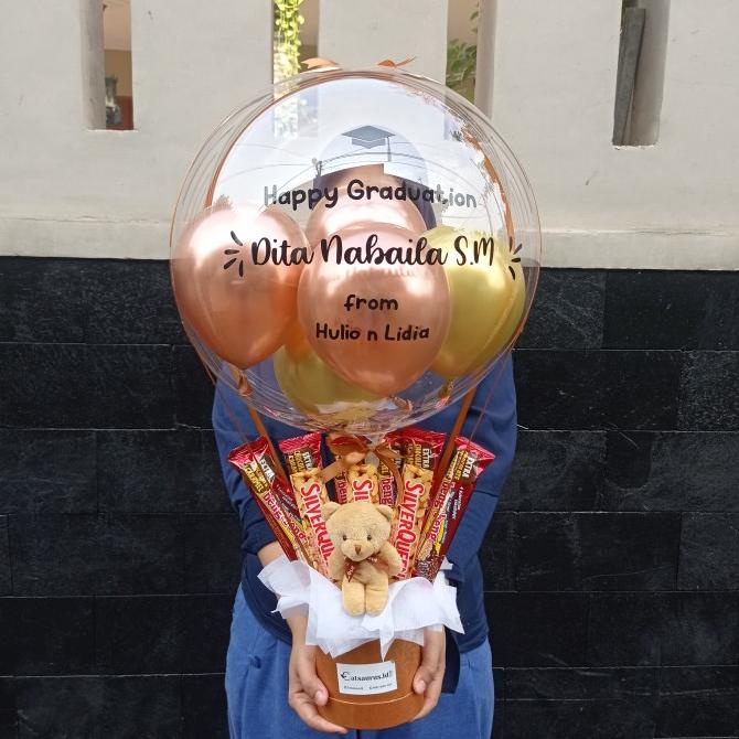 Buket Balon - Bucket Balon Coklat Snack Beng Beng