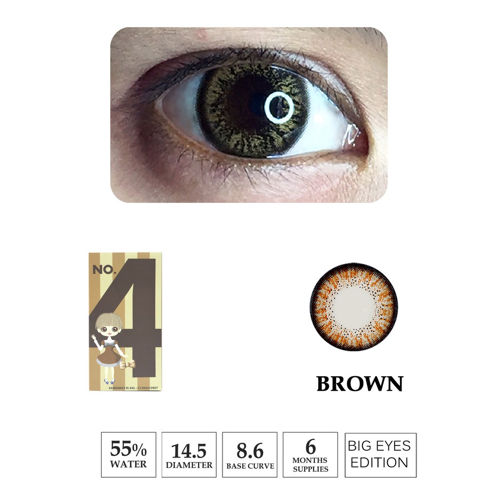 Softlens Normal Alice No 1 sd 6 Brown &amp; Grey lensa warna