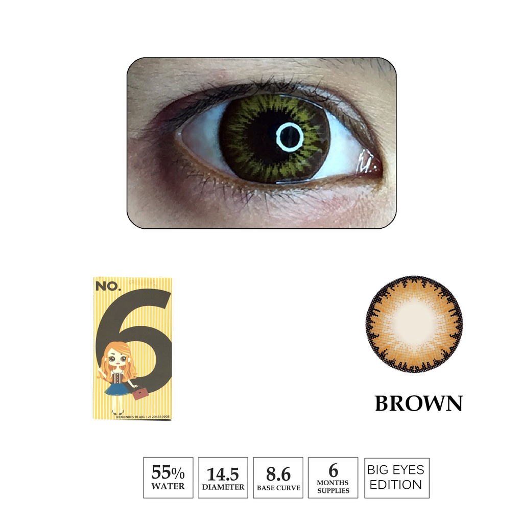 Softlens Normal Alice No 1 sd 6 Brown &amp; Grey lensa warna