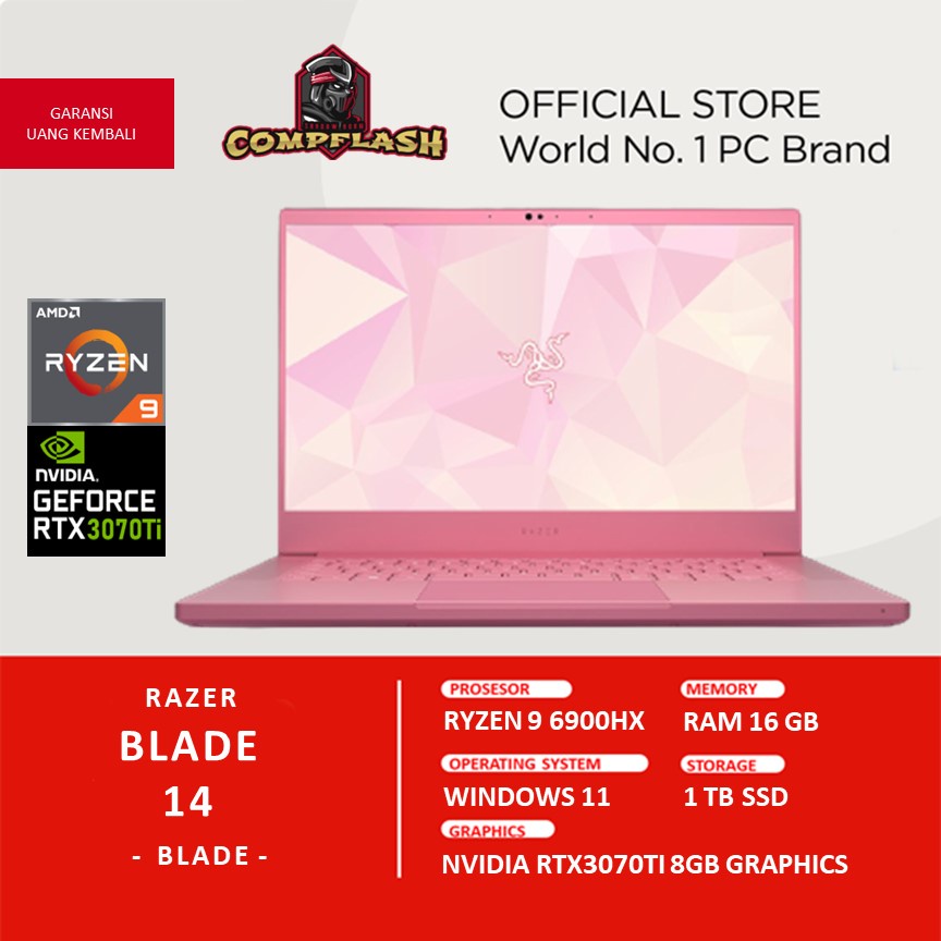 LAPTOP BLADE 14 RTX3070TI 8GB RYZEN 9 6900HX RAM 16GB 1TBSSD QHD 165HZ QUARTZ