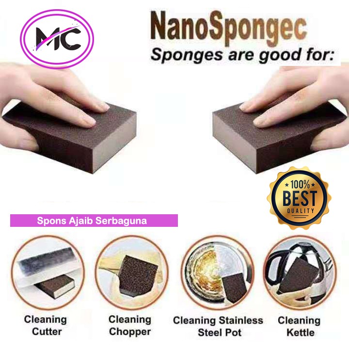 Spons Cuci Piring Penggosok Kerak Panci Spon Ajaib Nano Magic Sponge Praktis Pembersih Karat Wajan