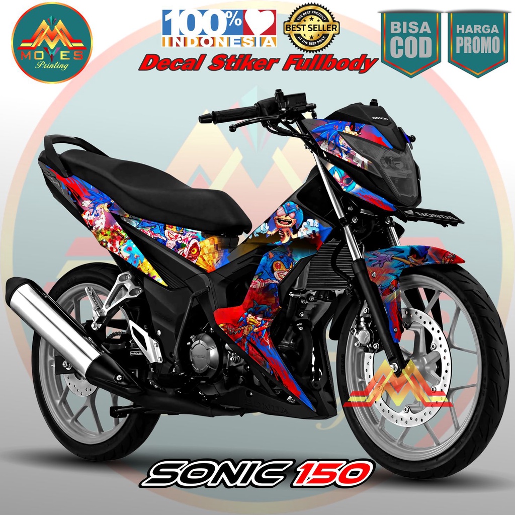 Bisa COD DECAL STIKER FULL BODY HONDA SONIC ANIME DECAL VARIASI SONIC 150 R