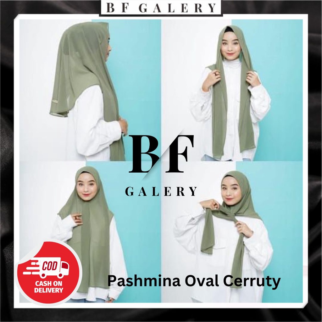 BFJ053 PASHMINA OVAL CERRUTY BABY DOLL PREMIUM / PASMINA OVAL CERRUTY / PASHMINA DEWASA LOKAL