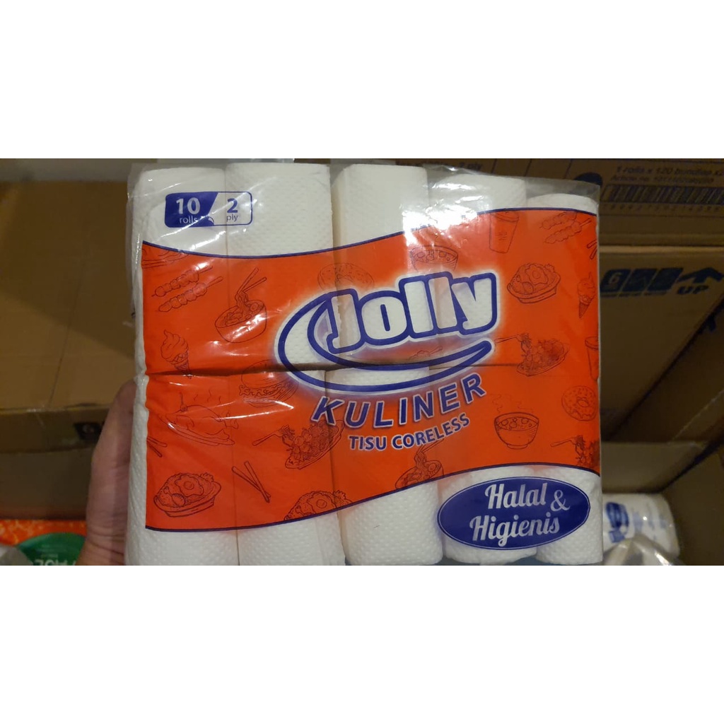 TISSUE JOLLY Coreless / Tissue Gulung / Tissue Bathroom Isi 10 ROLL