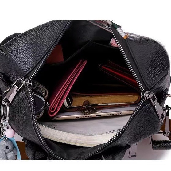 TAS RANSEL WANITA BACKPACK BESAR IMPORT KEKINIAN PREMIUM BRANDED GENDONG PUNGGUNG KERJA KULIAH CEWEK BATAM REMAJA KULIT HITAM SANTOSILA TA768B5 SEKOLAH KOREA MURAH