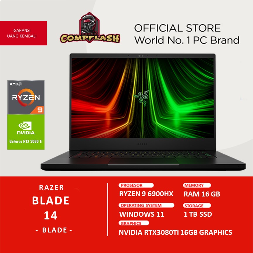 LAPTOP BLADE 14 RTX3080TI 16GB RYZEN 9 6900HX RAM 16GB 1TBSSD QHD 165HZ