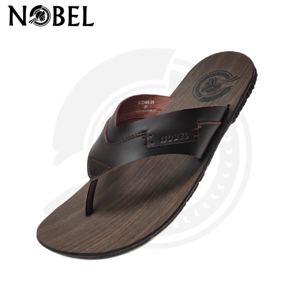 Nobel Stone-01 Sandal Jepit Kulit Pria Dewasa Terbaru 2023 | Sandal Pria Untuk Lebaran | Sandal Kuli