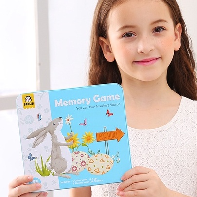 Saalin Egg Hunt Memory Game Mainan Edukasi Anak CLASSIC MEMORY BOARD GAME IRON BOX