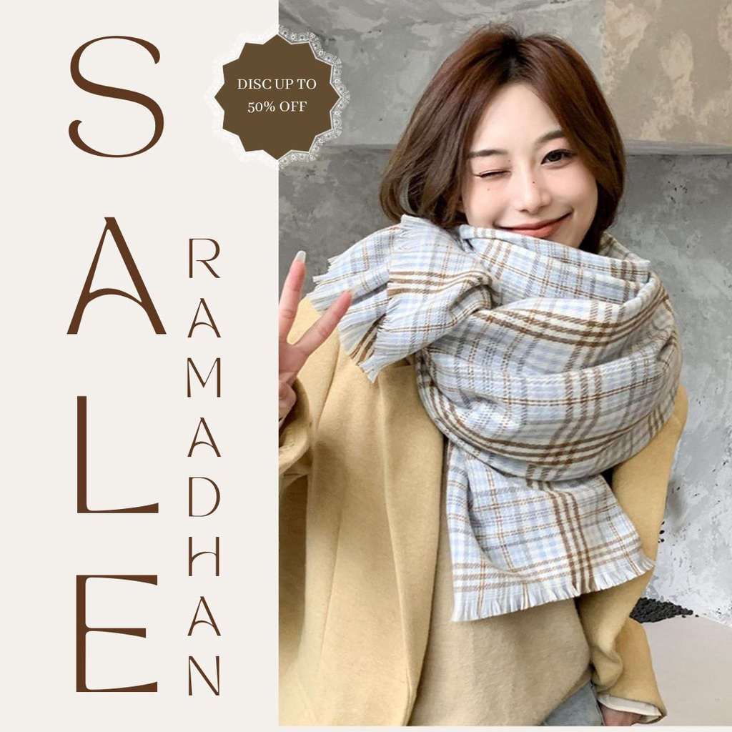 Syal Winter Musim Dingin Korea Autumn Spring Scarf Cashmere Unisex SC07