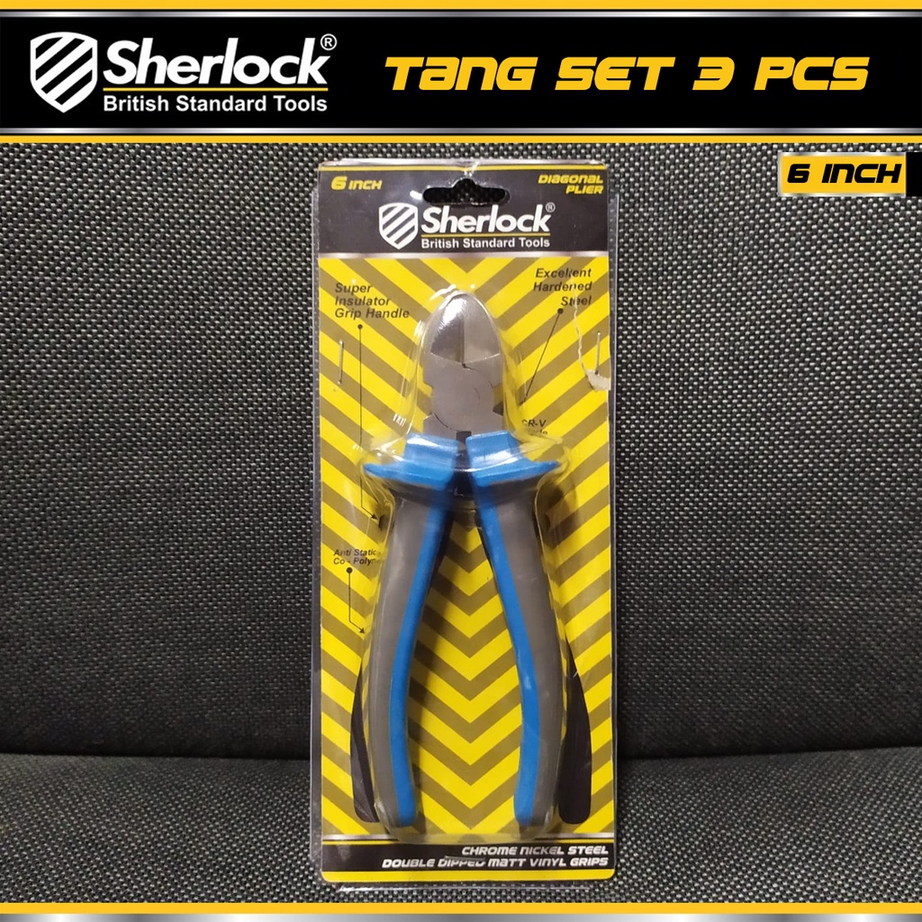 Tang Set 3 pcs Original Sherlock. Tang Kombinasi, Potong, Lancip CR-V