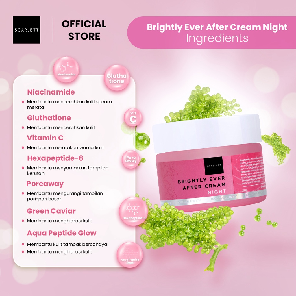 SCARLETT brightly ever after day cream night cream krim pink 20gr