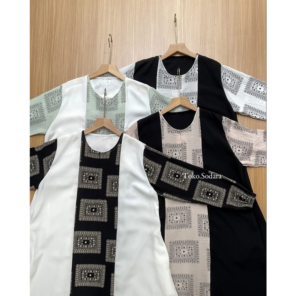 Salwa Ethnic Dress // Gamis Crinkle // Baju Lebaran Wanita Terbaru